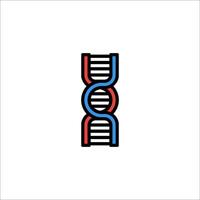 A dna molecule icon with a blue and red stripe vector