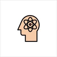 An icon of a man's head with an atom symbol vector