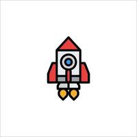 A rocket with a red and blue eye on it vector