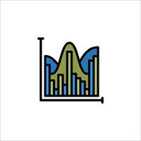 A graph icon with a line going up vector