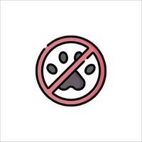 No dog allowed sign icon isolated on white background vector