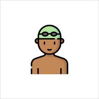 A man in a swim cap and goggles vector