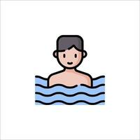A man in the water icon vector
