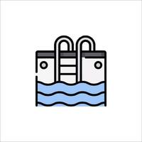 A swimming pool icon with a ladder and a ladder vector