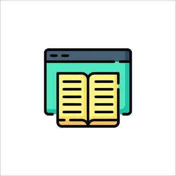 An open book icon on a white background vector