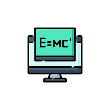 A computer monitor with the word e - m - c on it vector