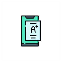 A phone with a paper and a pencil on it vector