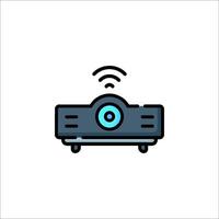 A projector icon with a wifi symbol vector