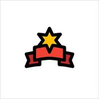 A star with a ribbon and a star on it vector
