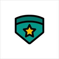 A green shield with a star on it vector