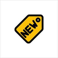 A yellow tag with the word new on it vector