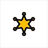A sheriff star icon on a white background vector