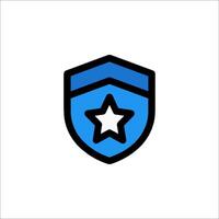 A blue shield with a star on it vector