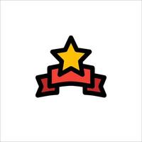 A star with a ribbon and a ribbon on top vector