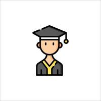 A graduate icon in a flat style vector