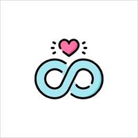 An infinity symbol with a heart in the middle vector