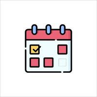 A calendar icon with a check mark on it vector