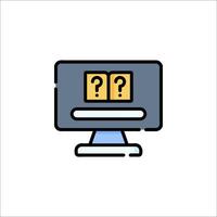Question mark icon on computer monitor vector