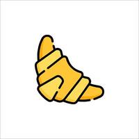 A yellow croissant icon on a white background vector