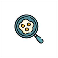 Fried eggs in a frying pan icon vector