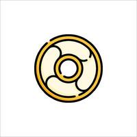 A donut icon in a flat style vector