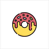 A donut with a glaze and sprinkles on it vector