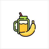 A banana and a glass of juice vector