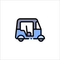 A small car with a driver inside on a white background vector