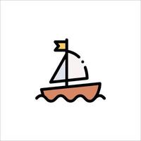 A sailboat with a flag on it in a white background vector
