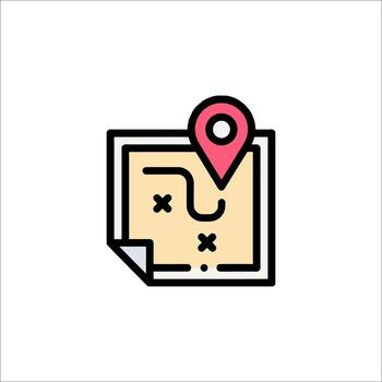 A map icon with a pin pointing to it vector