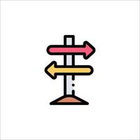 A sign pointing in two different directions vector