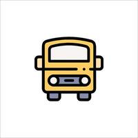 A yellow school bus icon on a white background vector