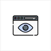 An eye icon on a computer screen vector