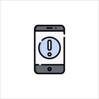 A phone with an exclamation mark on it vector