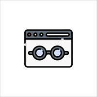 A computer with glasses icon on a white background vector