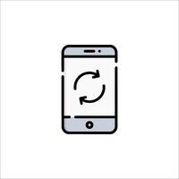 A phone with a circular arrow on it vector