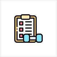 A checklist with a barbell icon vector