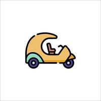 A small car with a person inside it vector