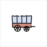 A wagon icon with a brown and white color vector