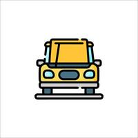 A yellow school bus icon on a white background vector