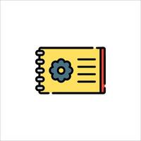 A notebook with a flower icon vector