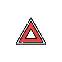 A red triangle with a red triangle on it vector