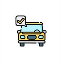 A car with a check mark on it vector