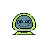 A robot head icon with a smile vector