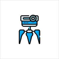 A blue robot with a camera on top of it vector