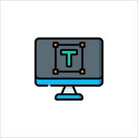 A computer monitor with the letter t on it vector