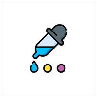 A blue liquid is being poured into a bottle vector