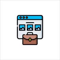 A briefcase with a computer on it vector