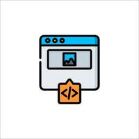 A web page with a picture of a computer screen vector