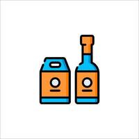 Two bottles of alcohol on a white background vector
